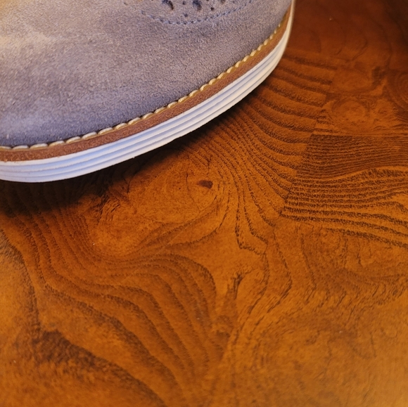 Cole Haan Gray White Suede Wing Tip Lace Ups Shoes Oxfords Size 9 - Picture 5 of 7
